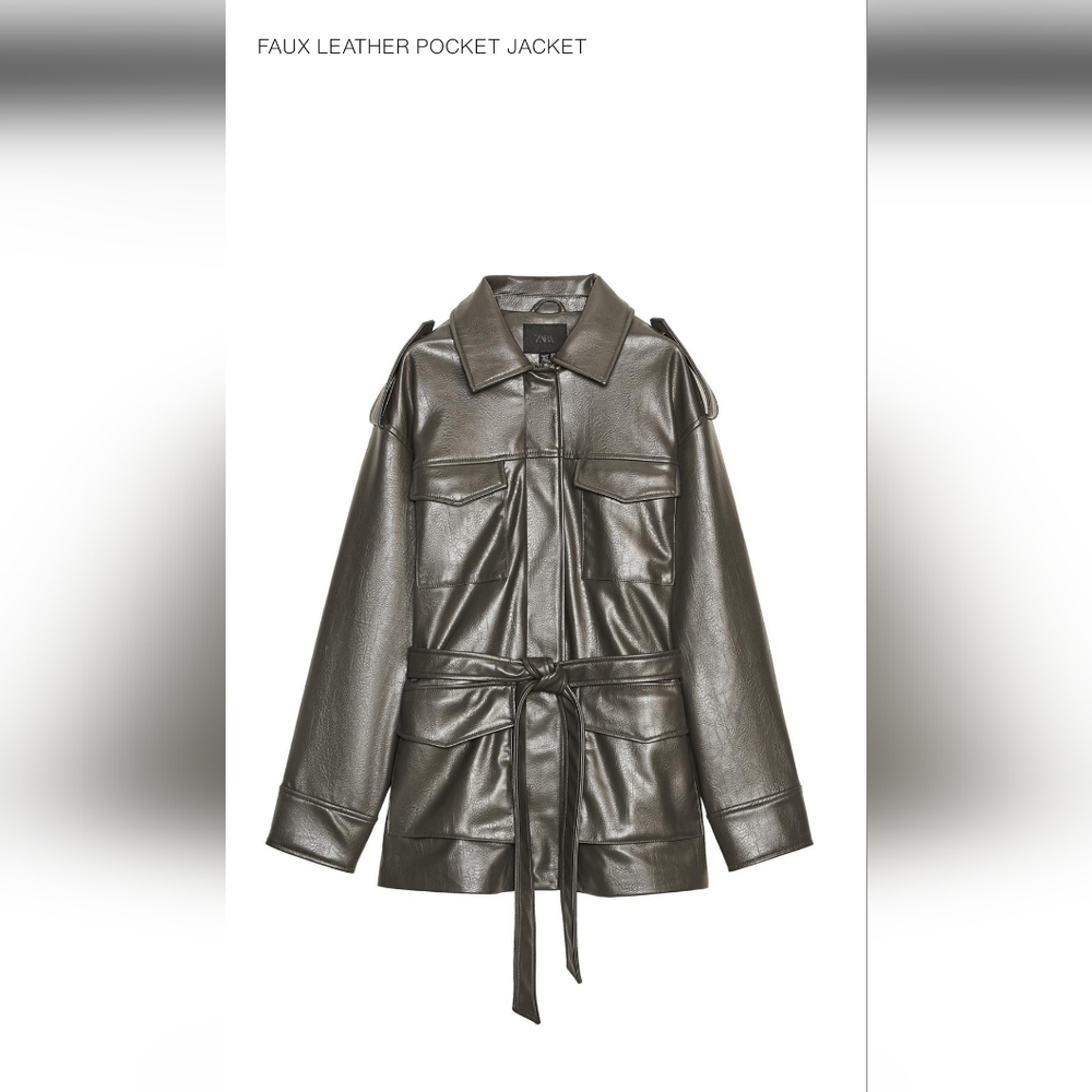 Zara Faux Leather Pocket Jacket